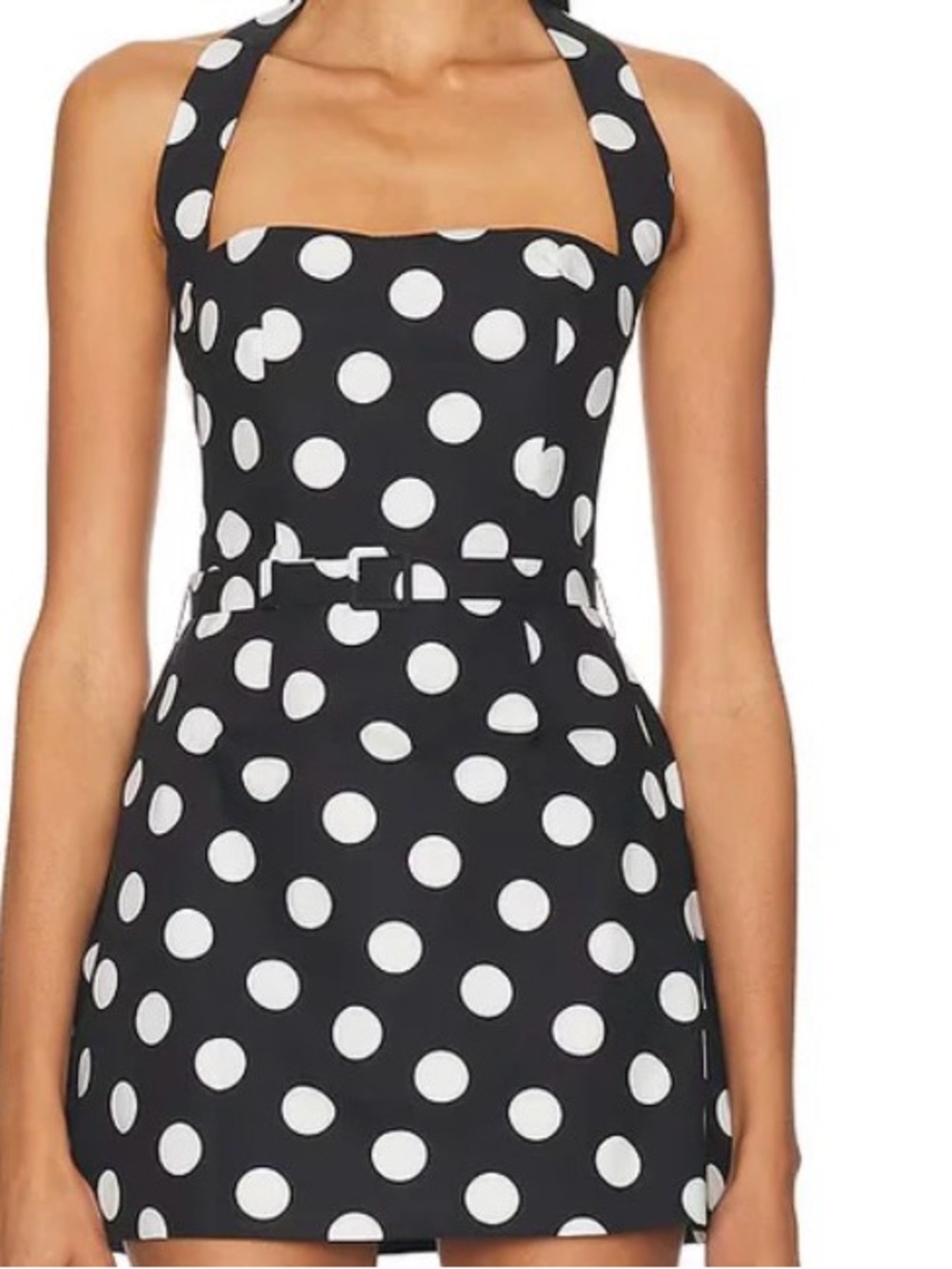 Sans Faff Black and White Polka Dot Halter Dress worn once